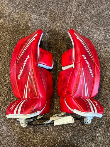 Junior Used 26" Bauer X2.7 Goalie Leg Pads, Blocker, Glove Set