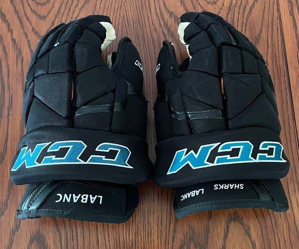 Pro Stock San Jose Sharks CCM 14" HG12 Gloves