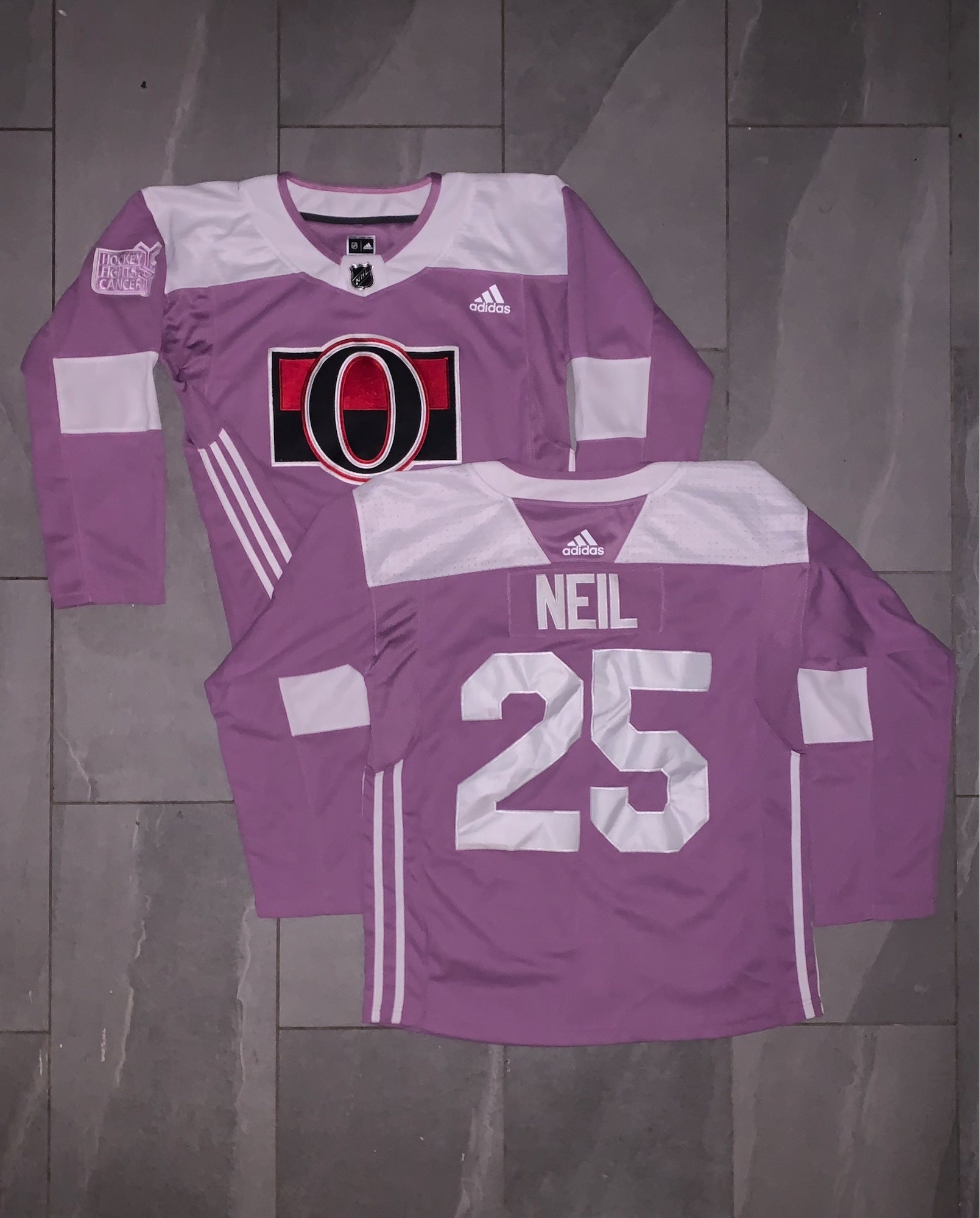 Adidas Ottawa Senators Fights Cancer NHL Hockey Jersey Sz 54