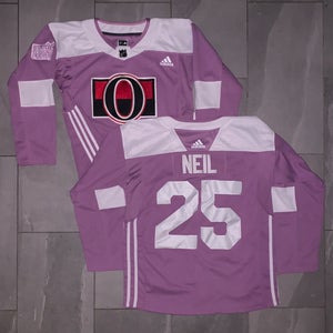 Ottawa Senators Chris Neil Purple Hockey Fights Cancer Jersey