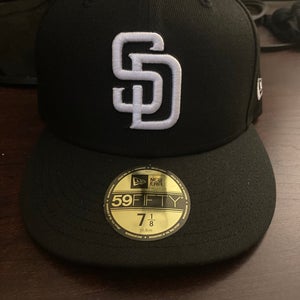Padres Black and White New Era Fitted 7 1/8