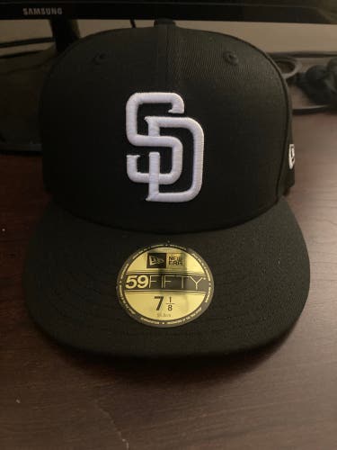 Padres Black and White New Era Fitted 7 1/8