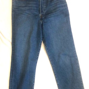 NWT Levis Ribcage Straight Ankle Super High Rise Blue Denim Jeans Size 24x27
