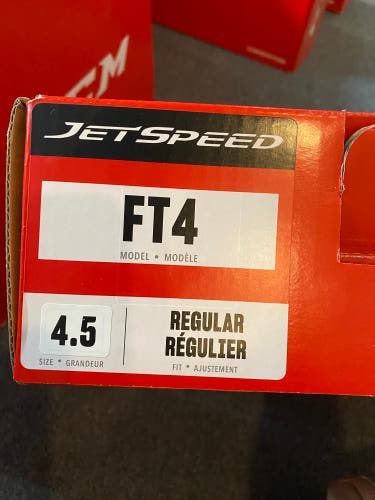 New CCM Regular Width Size 4.5 JetSpeed FT4 Hockey Skates