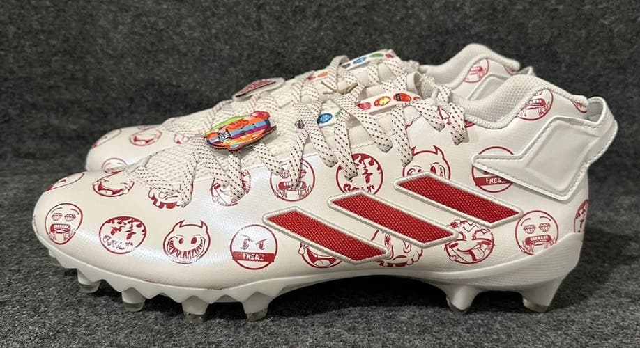 Men’s Adidas Freak 22 Big Mood DSG SM Football Cleats White Red Emoji GZ6901  Size 13