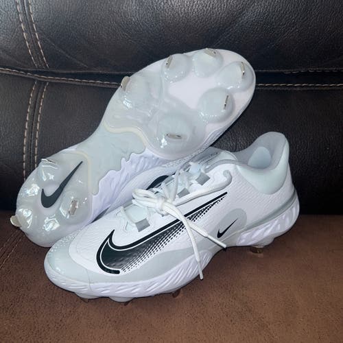 SZ 13 Nike Alpha Huarache Elite 4 Low Baseball Cleats Mens White FD2745-100
