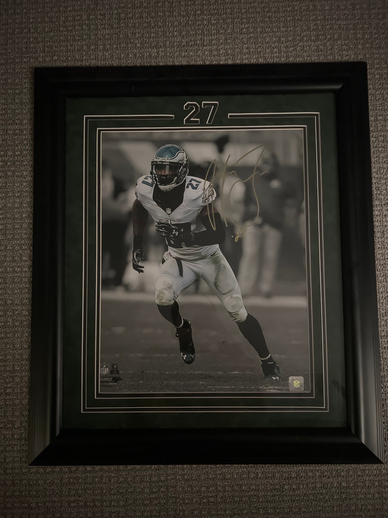 Malcolm Jenkins Framed Signed Picture (Eagles)