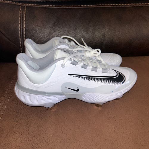 NEW SZ 7.5 Nike Alpha Huarache Elite 4 Low Baseball Cleats White FD2745-100