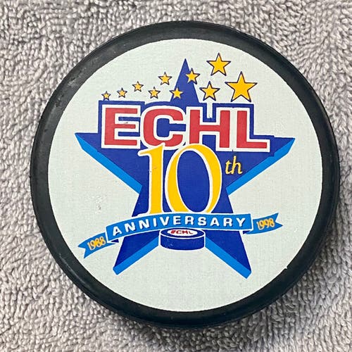 Vintage 1998 ECHL 10th Year Anniversary Hockey Puck