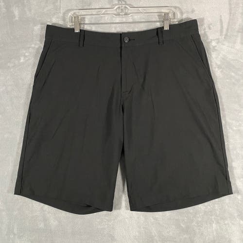 Adidas Shorts Mens Size 38W Black Athletic Golf Wear Chino Flat Front Casual