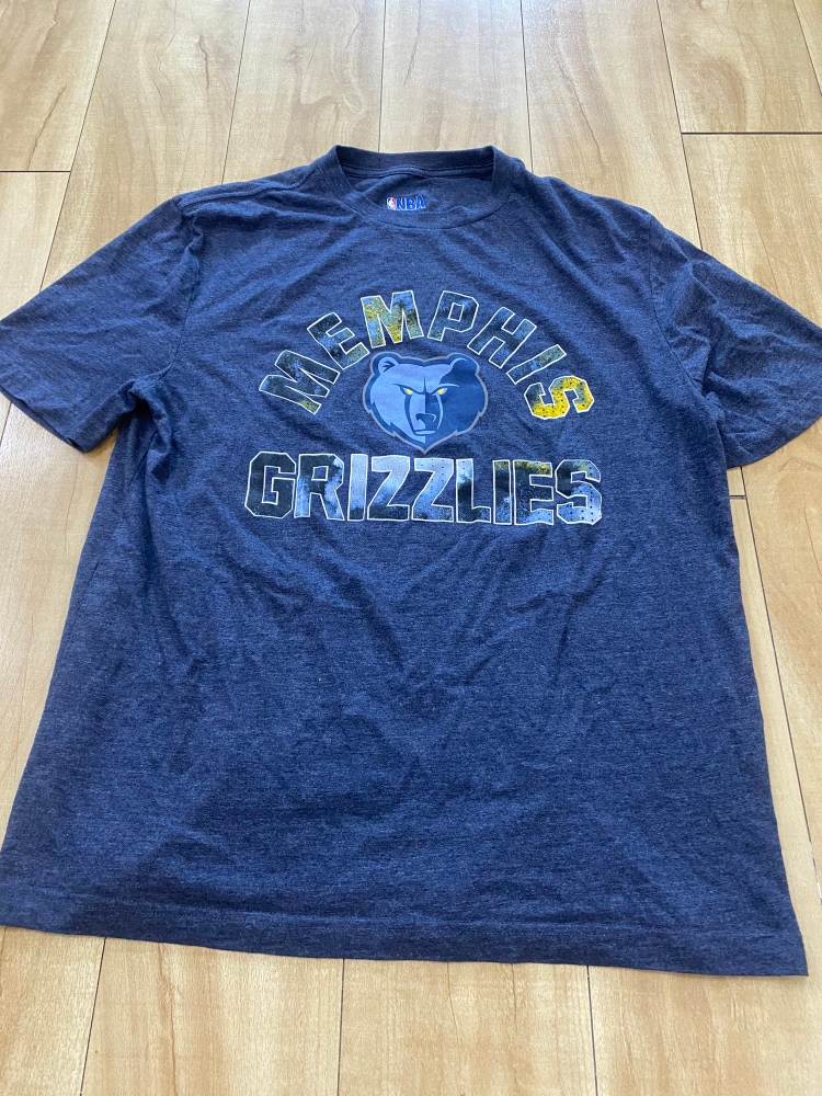 Memphis Grizzlies NBA Adult Large Navy Short Sleeve Shirt