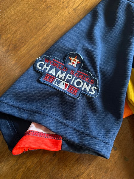 Nike Yordan Alvarez Houston Astros World Series Champions Navy/Rainbow  Jersey