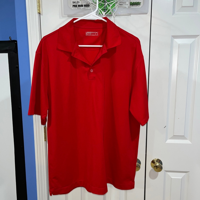 Nike Red Golf Shirt Mens Large