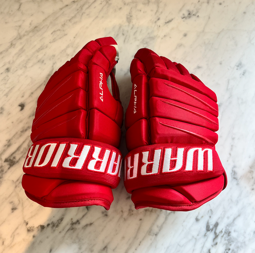 New Detroit Red Wings Warrior Alpha Pro Gloves 14" Pro Stock