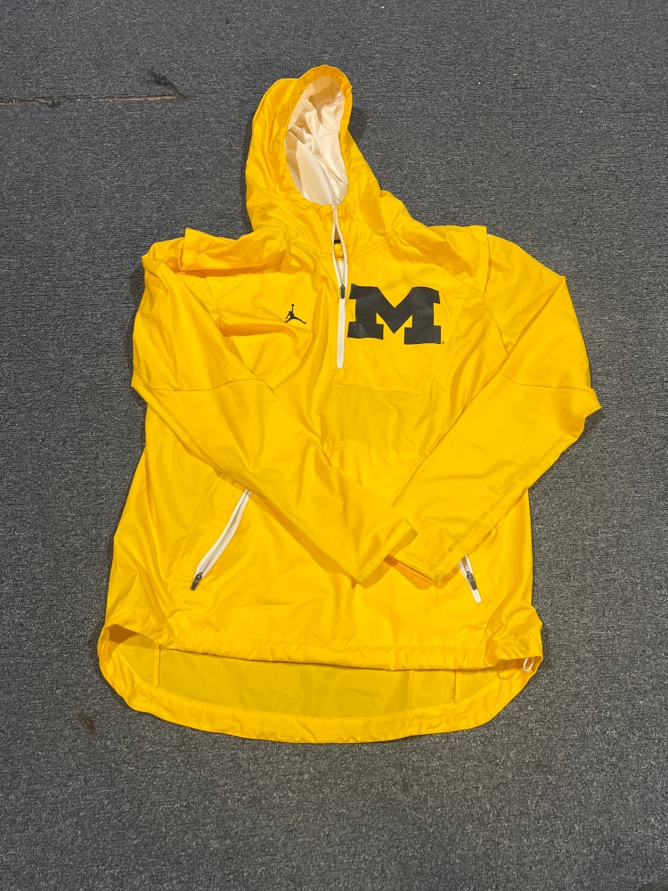 Used Jordan Maize University of Michigan Team Issued Anorak Small