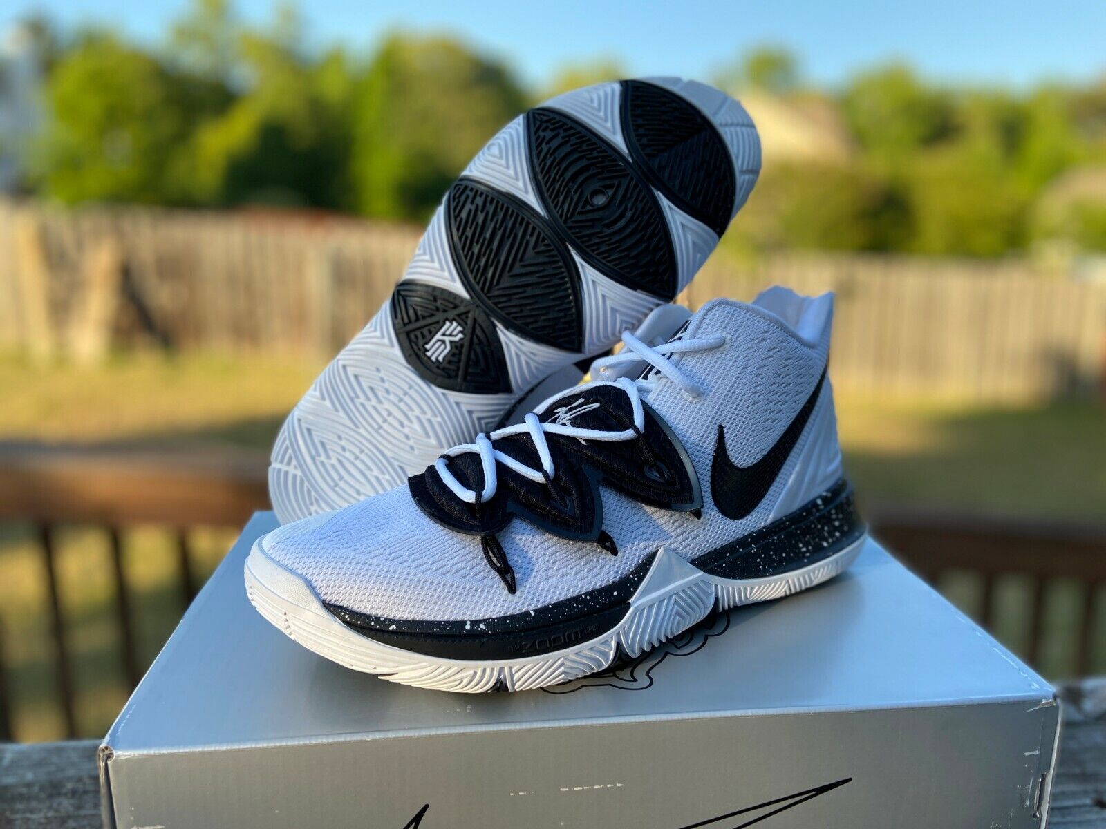 kyrie 5 all white basketball shoes