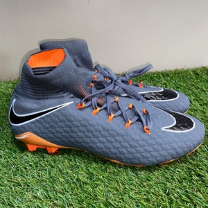 Nike Phantom 3 Pro DF FG Soccer Cleats Mens Size 8.5 Grey Orange AH7275-081 NEW