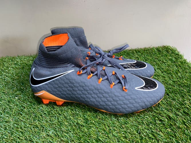 Nike Phantom 3 Pro DF FG Soccer Cleats Mens Size 8.5 Grey Orange AH7275-081 NEW