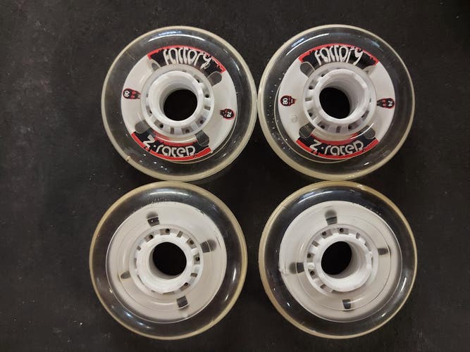 New Clear Factory Z Rated Rollerblade Wheels - Size 80mm 74A - 16 pack