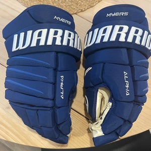 Warrior alpa one pro stock gloves Vancouver Canucks Tyler myers