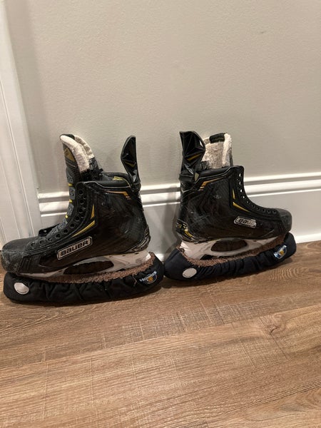 Used Bauer Regular Width Size 7.5 Supreme 2S Pro Hockey Skates WITH BRAND NEW TI BLADES+extra