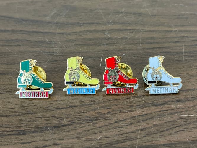 Medinah Shriners ICE SKATE BOOT SUPER AWESOME Lapel Hat Pin Collectible Pin Set!
