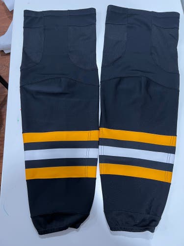 Black Used Pittsburgh Penguins Reebok Pro Stock Reebok Edge Socks XL+