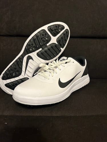 SZ 10 W NIKE Fitsole Pro Men's Golf Shoe White/Black