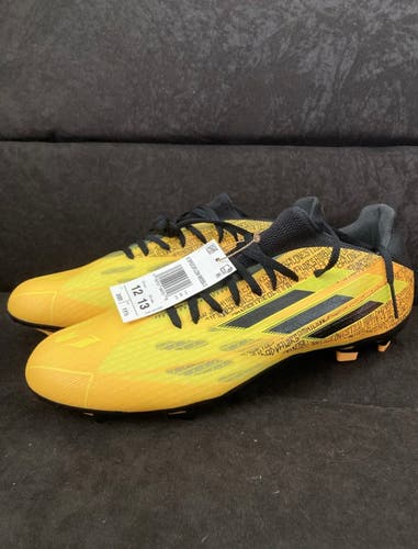 SZ 12 Adidas MLS Soccer Cleats X Speedflow Messi.3 FG GW7419 Black Yellow