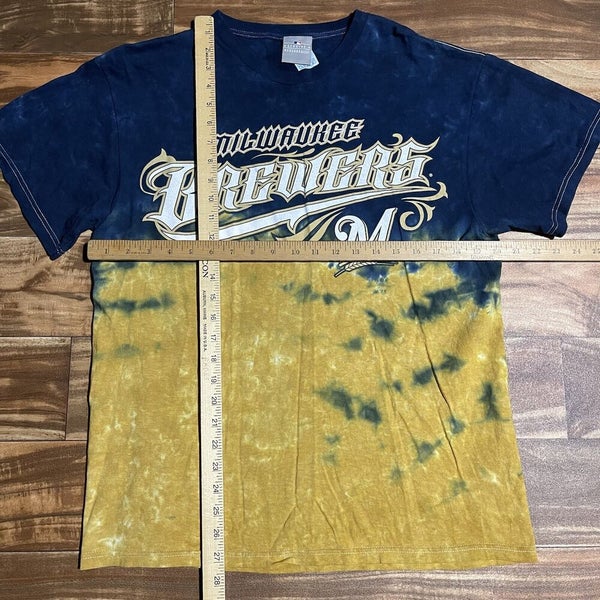 Ladies Small Pink Brand Milwaukee Brewers Tie Dye V-neck 