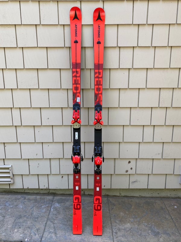 Used Men's 2021 Atomic 193 cm Racing Redster FIS GS Skis With Bindings Max Din 19