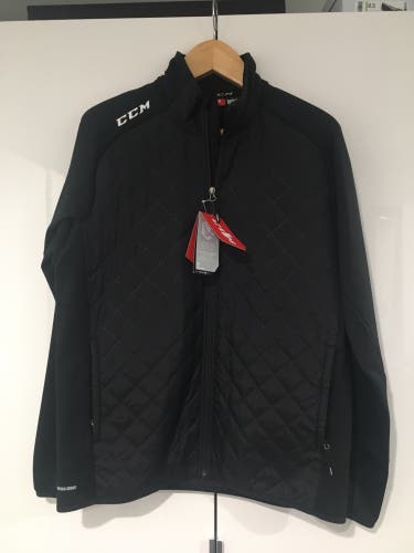 Black Men's Large CCM Team Quilted Jacket - New With Tags