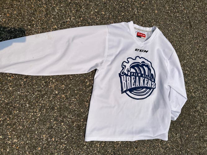 White Used Medium CCM QuickLite Jersey