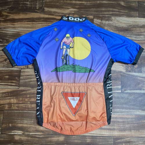 Vintage 2000 Rocket Cycling Apparel Bicycle Bike Racing Jersey Shirt Size Large