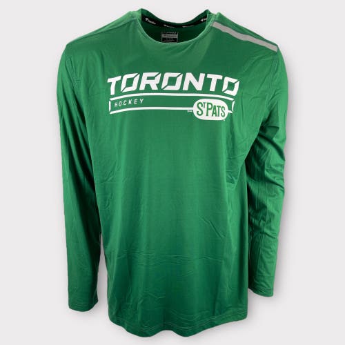 Pro Stock Fanatics Pro Authentic Toronto Maple Leafs St. Pats Long Sleeve Shirt Small Med Large