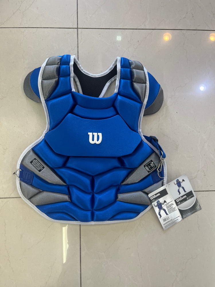 New Wilson C1K Royal Blue Adult NOCSAE Approved Chest Protector