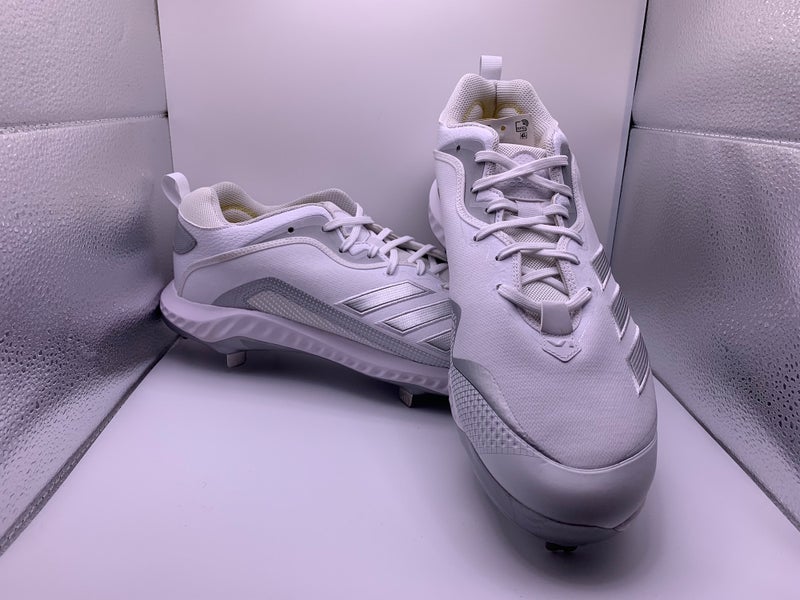 adidas Icon 6 Baseball Cleats Size 12.5 Metal Cleats Blue Silver White Adidas Icon 7 Mid Metal Baseball Cleats Royal Blue White  main image 2