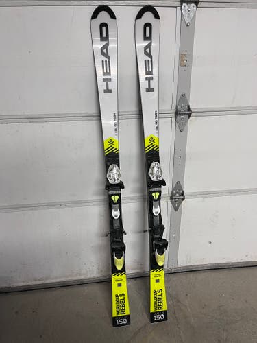 Used HEAD 150 cm Racing World Cup Rebels i.SL RD Skis With Bindings Max Din 11