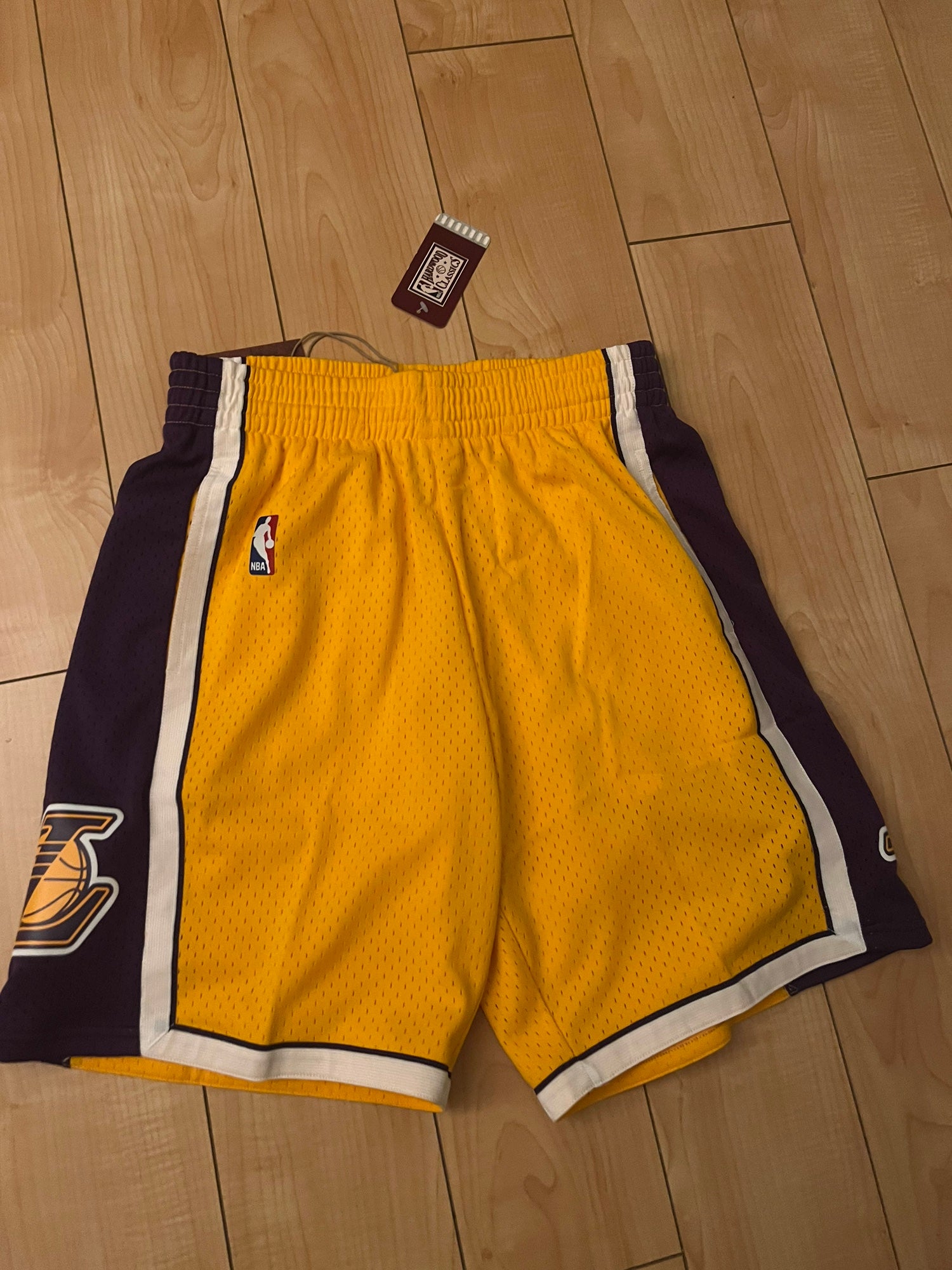 Men's NBA LA Lakers Basketball Shorts Yellow Swingman Edition City