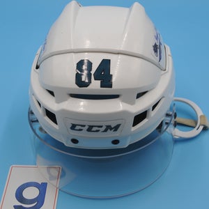 San Jose NHL Game-Used CCM White #84 Maxim Letunov Helmet Pro Stock