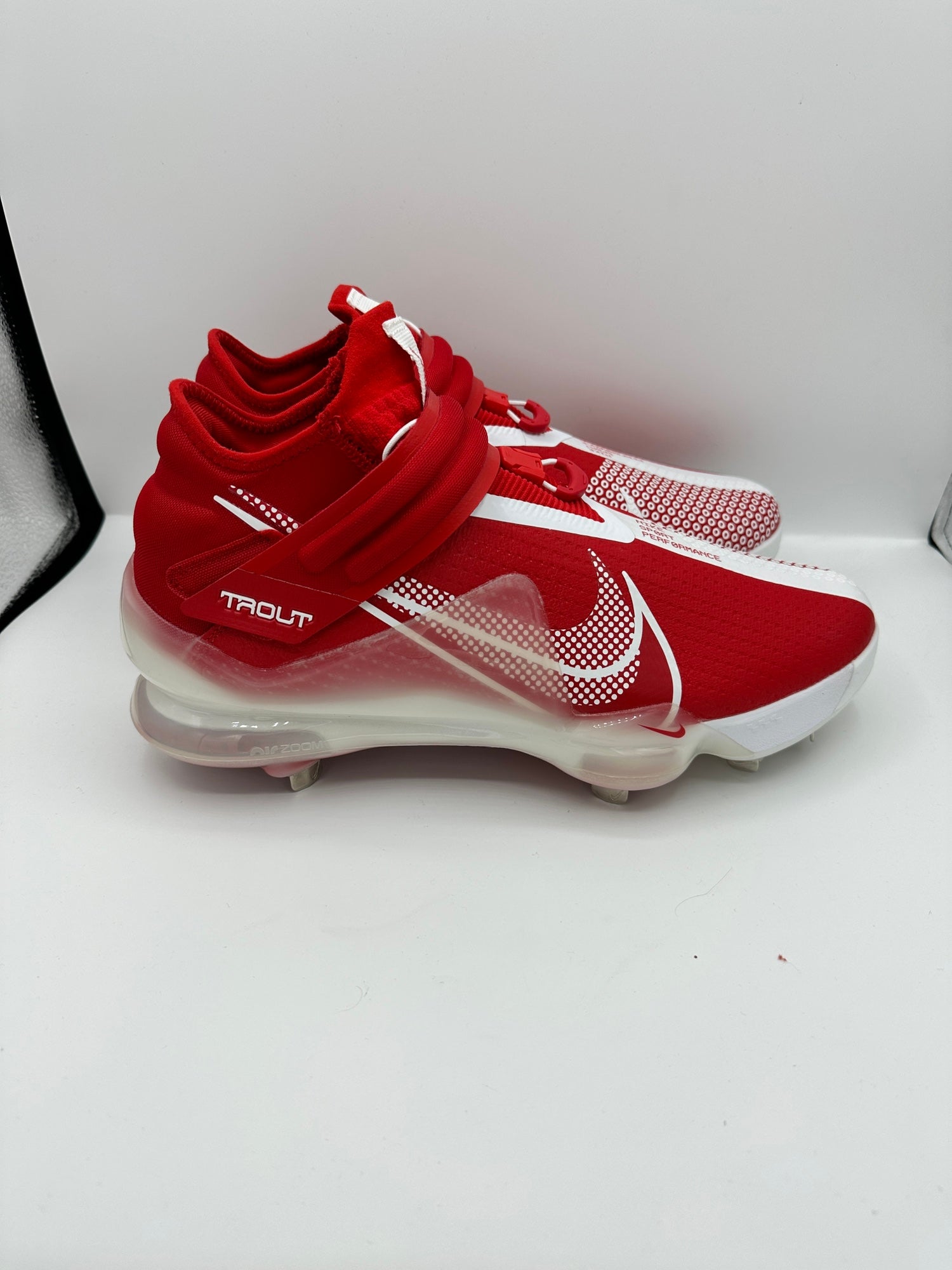 Men Nike Force Zoom Mike Trout 7 Baseball Cleats Red White CI3134-602 SZ 12