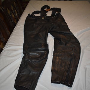 Hein Gericke Streetline Protective Leather Moto Pants w/Suspenders, Size 56 - Great Condition!