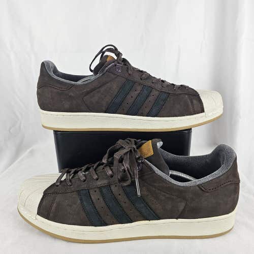 Adidas Originals Superstar Dark Brown S82214 Leather Sneakers Mens Size 13