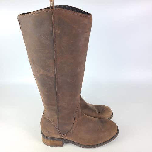 Ugg Seldon 1009201 Women's Tall Brown Leather Zipper Riding Boots Size 8.5