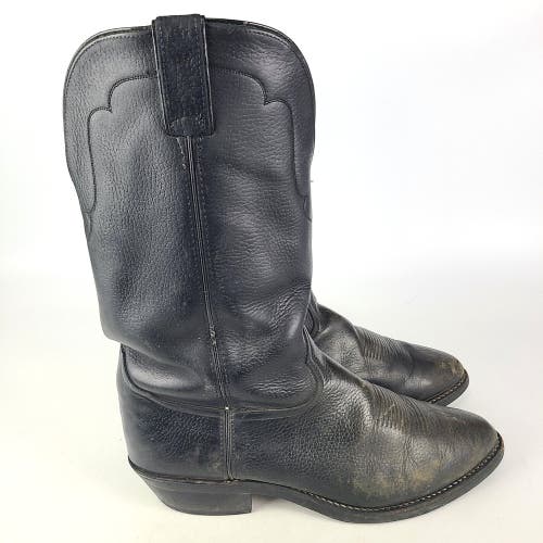 Tony Lama Stampede Mens Cowboy Western Boots Black Leather Style 7013 Size: 11.5