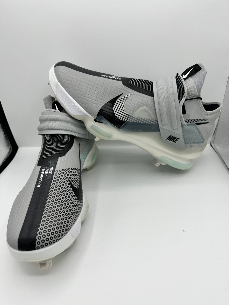 Men Nike Force Zoom Trout 7 Baseball Cleats Grey Teal White DC9904-004 Size 14