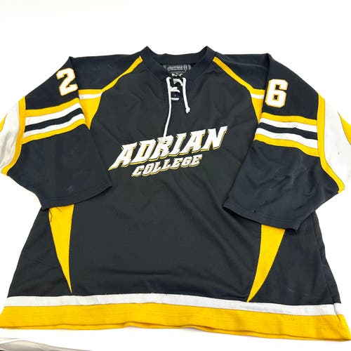 Used Adrian College Black Harrow Mens Game Jersey | Size XL | #26