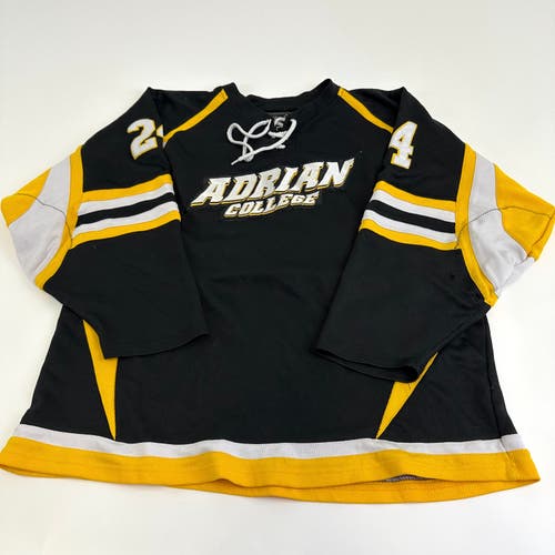 Used Adrian College Black Harrow Mens Game Jersey | Size XL | #24