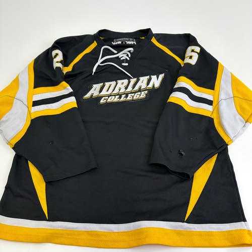 Used Adrian College Black Harrow Mens Game Jersey | Size XL | #25