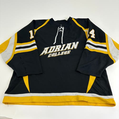 Used Adrian College Black Harrow Mens Game Jersey | Size XL | #14